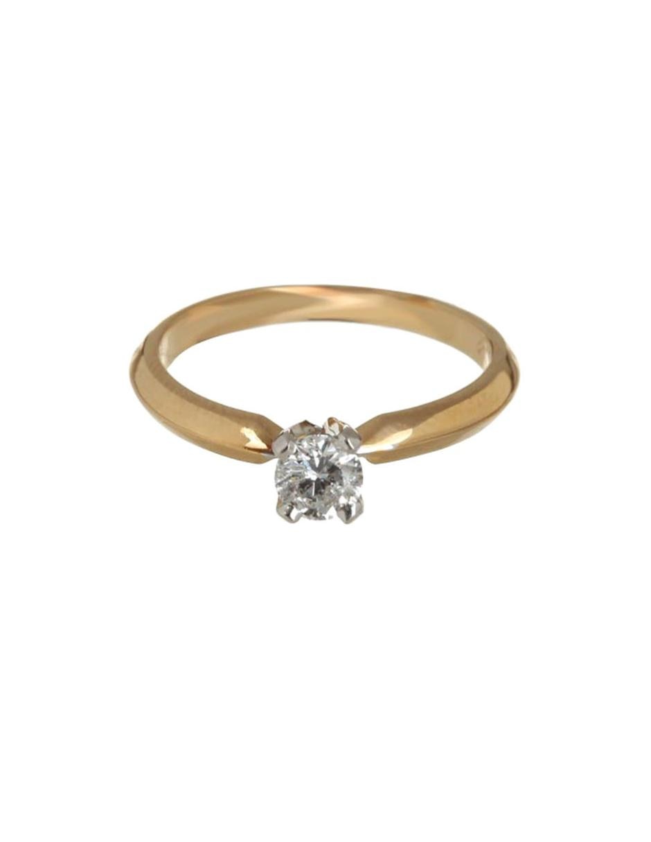 Solitario de oro 14 k diamante