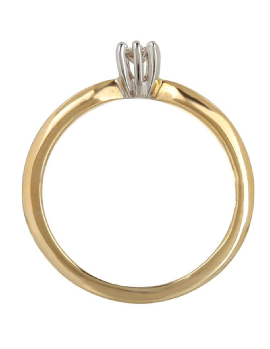 Solitario de oro 14 k diamante 2