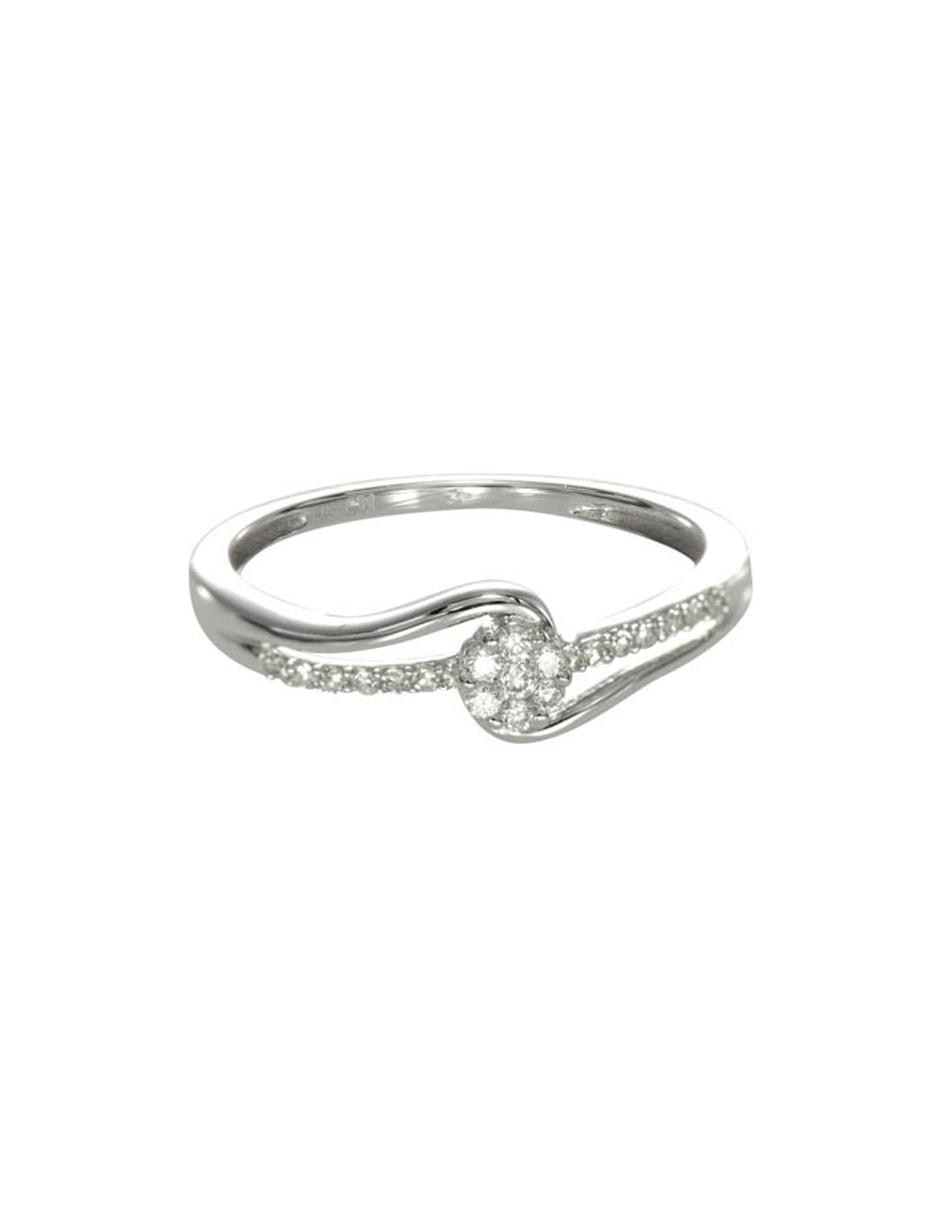Solitario de oro blanco 14 k diamante