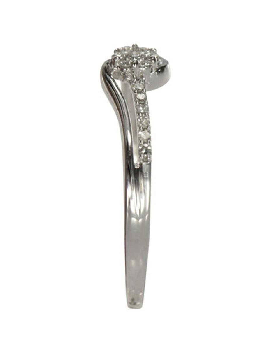 Solitario de oro blanco 14 k diamante 4