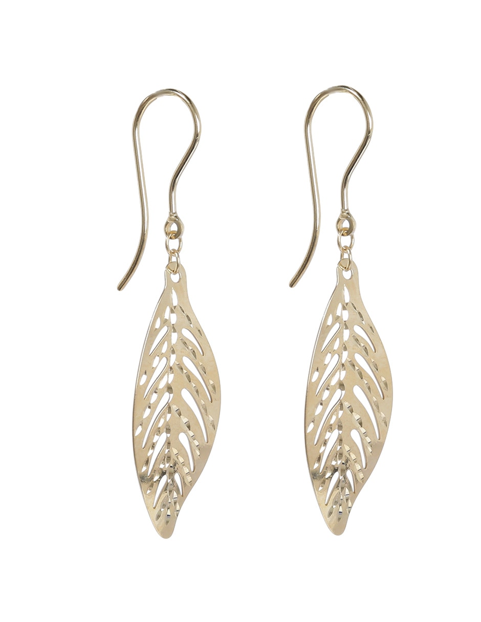 Aretes largos Unoaerre de oro amarillo 14 k