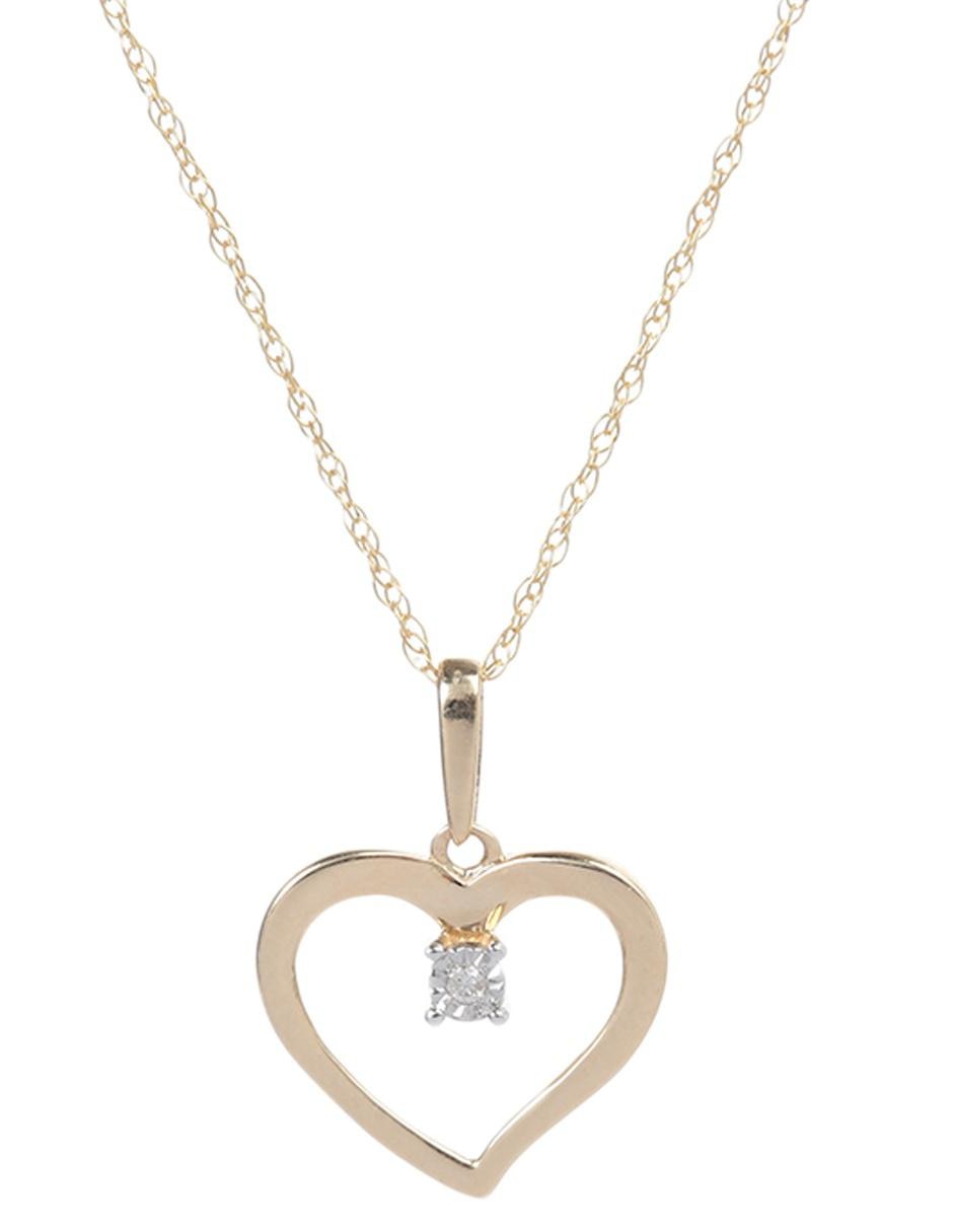 Dije de corazón de oro 14 K diamante 2