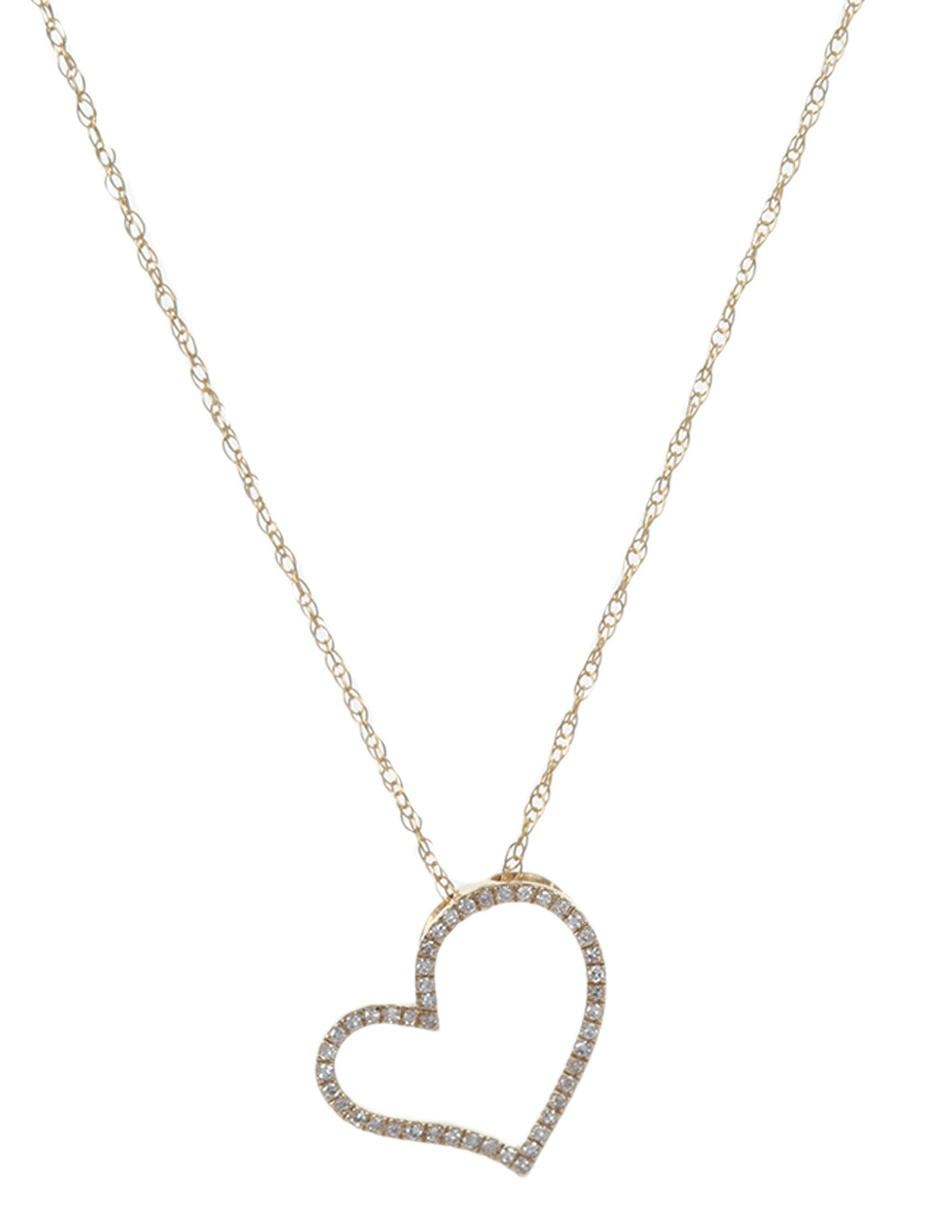 Dije de corazón de oro 14 K diamante
