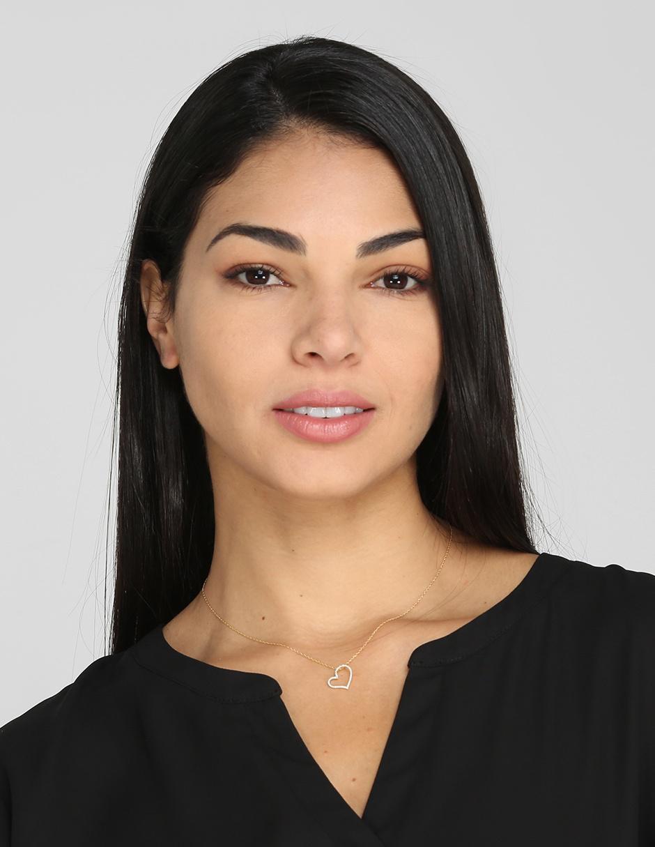 Dije de corazón de oro 14 K diamante