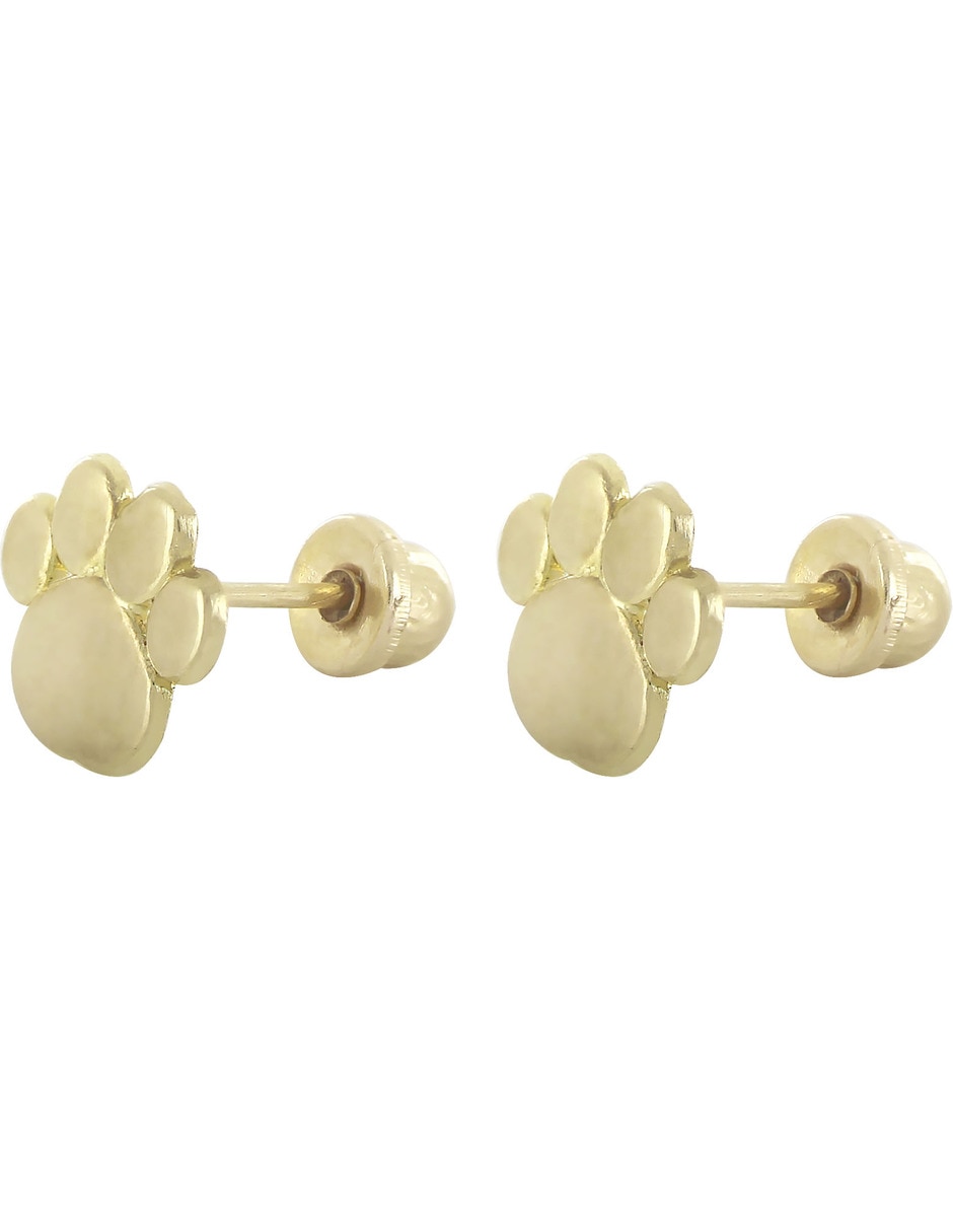 Broqueles de huella de oro con acabado brillante zirconia 2