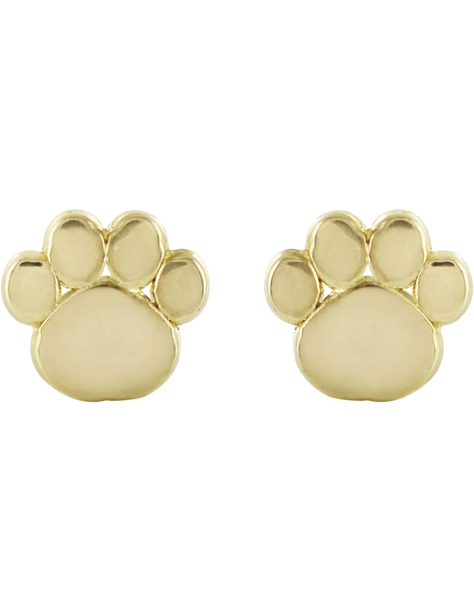 Broqueles de huella de oro con acabado brillante zirconia 3