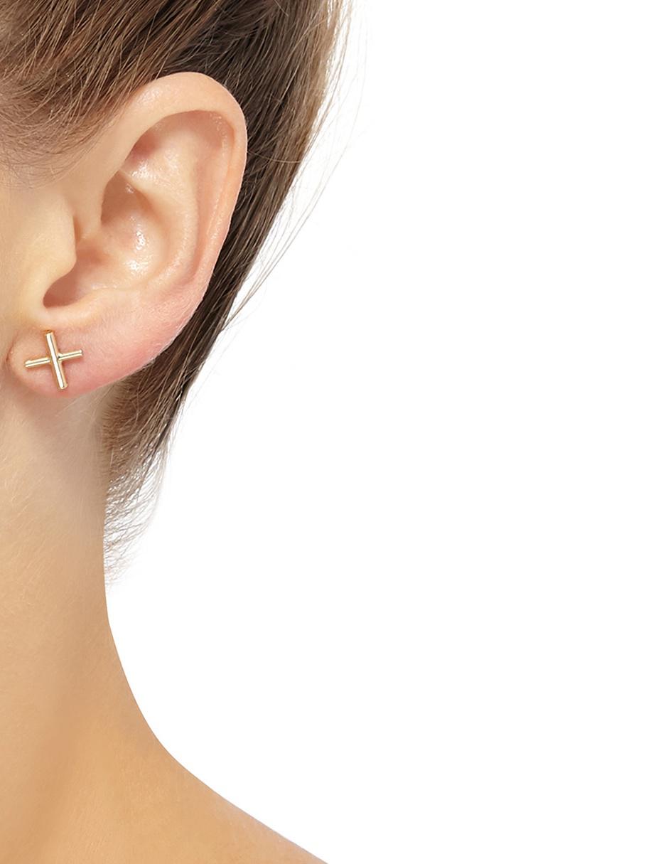 Aretes de oro 14 k Unoaerre pulido