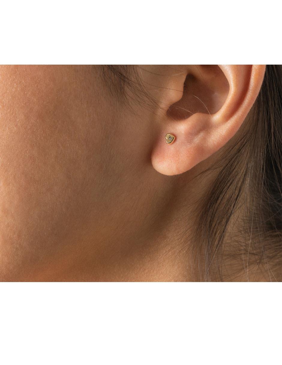 Broqueles de oro zirconia 2