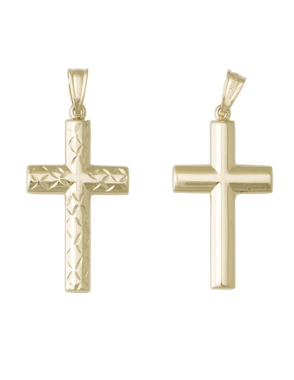 Dije de cruz de oro amarillo 14 K 2