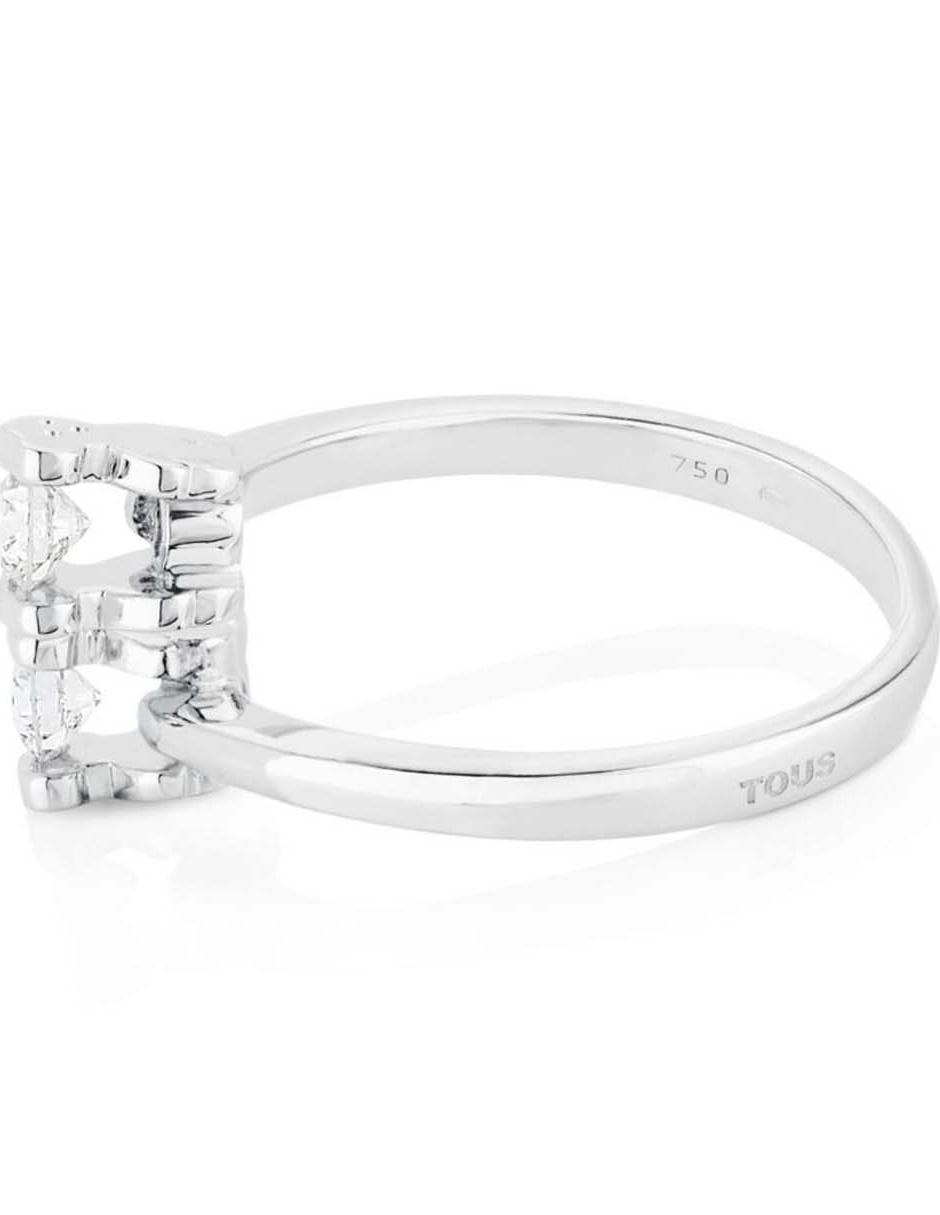 Anillo de flor Sweet Diamonds 18 k de oro blanco diamante diamantado 2