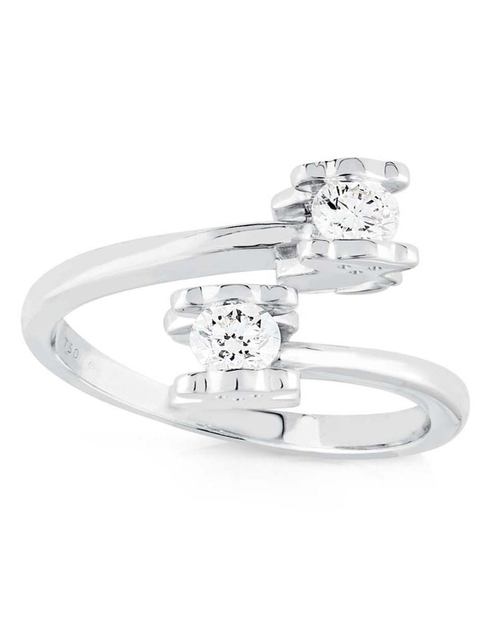 Anillo de flor Sweet Diamonds 18 k de oro blanco diamante diamantado 3