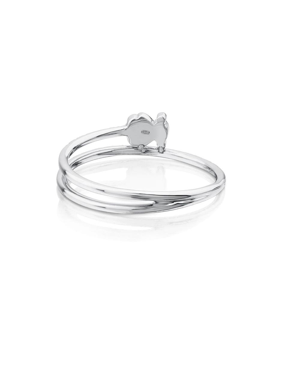 Anillo de oso Sweet Dolls 18 k de oro blanco diamante brillante 6
