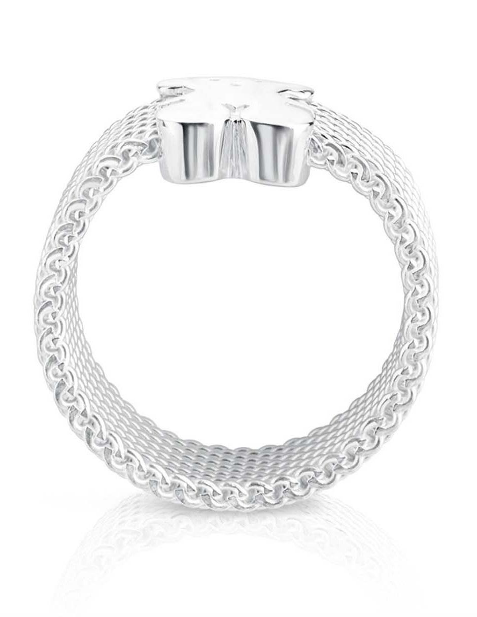 Anillo de oso Icon Mesh P 925 de plata brillante 6