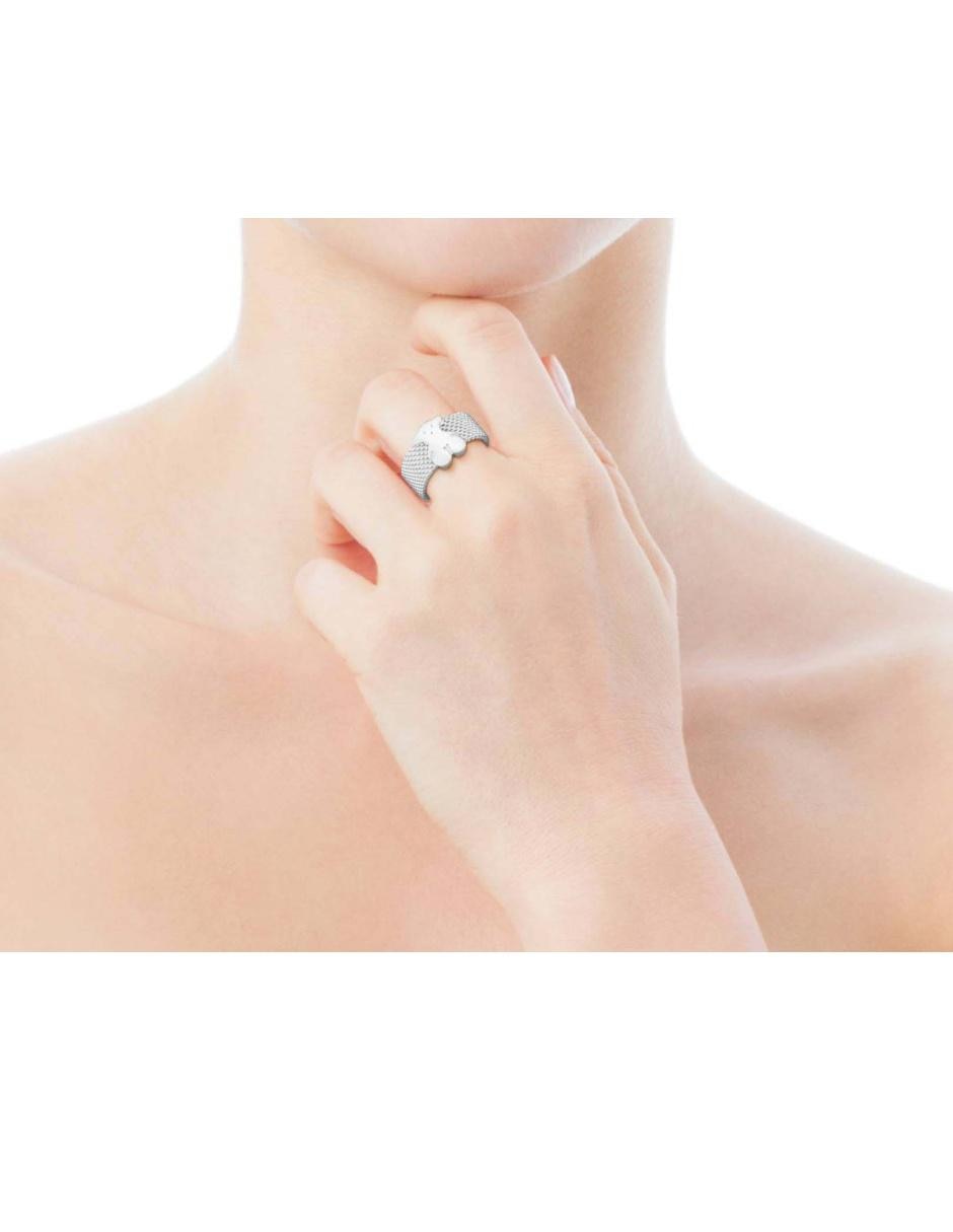 Anillo de oso Icon Mesh P 925 de plata brillante 7