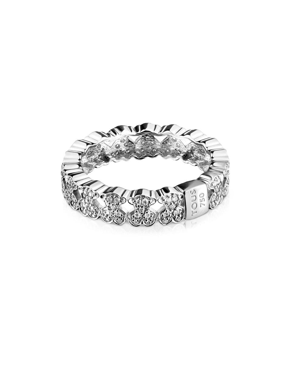 Anillo Puppies 18 k de oro blanco diamante brillante 6