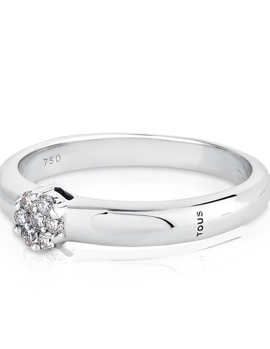 Anillo de flor Les Classiques 18 k de oro blanco diamante pavé 2