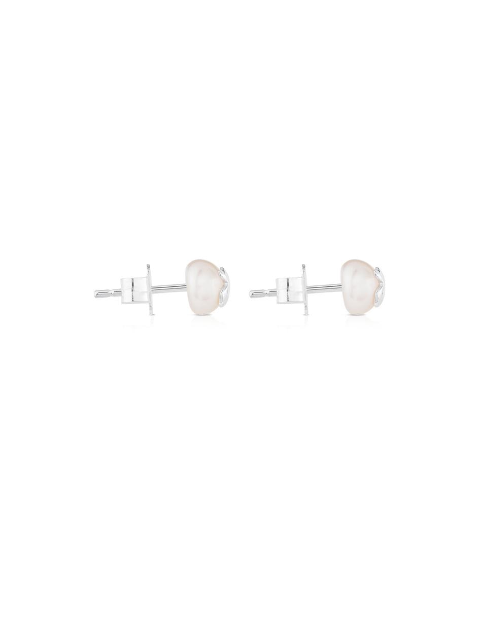 Broqueles de plata P 925 con acabado lustre perla 2