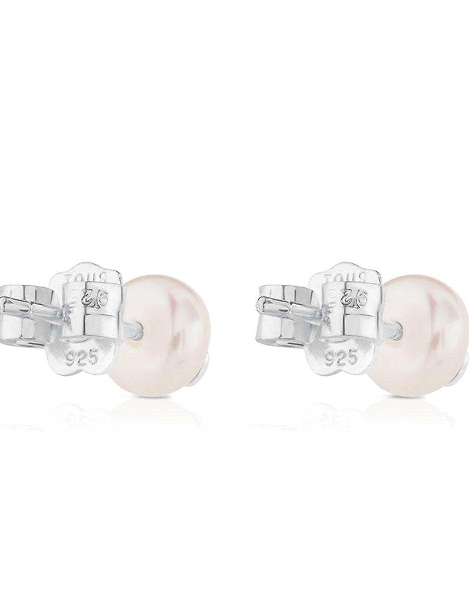 Broqueles de plata P 925 con acabado lustre perla 3