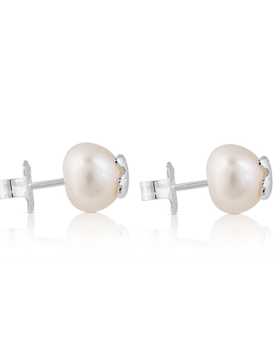 Broqueles de plata P 925 con acabado lustre perla 2