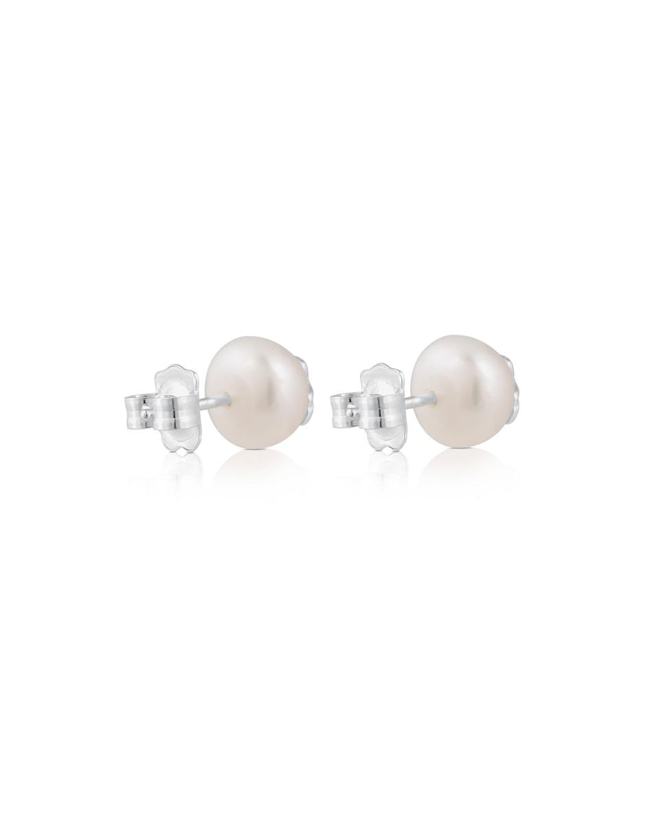 Broqueles de plata P 925 con acabado lustre perla 3
