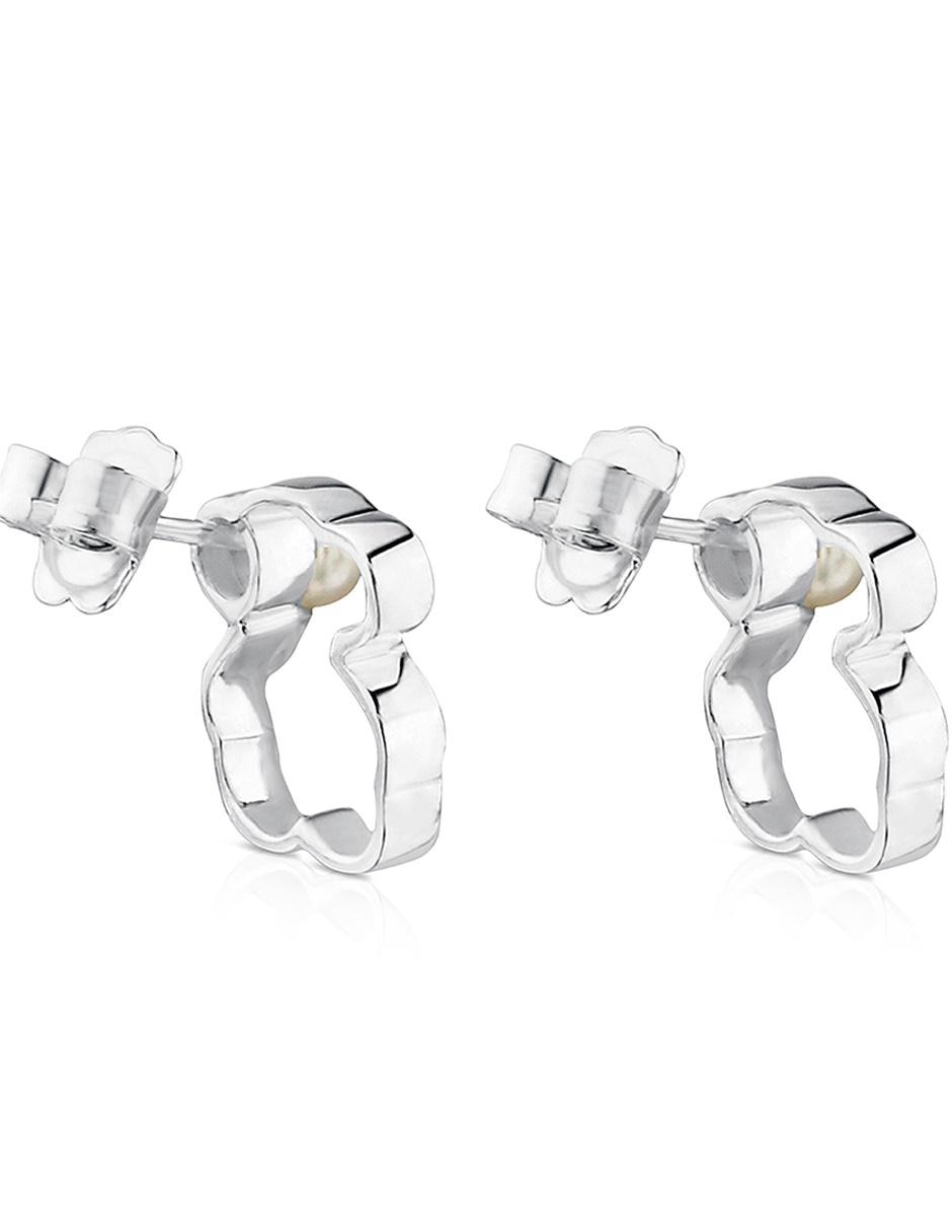 Broqueles de plata P 925 con acabado lustre perla 3
