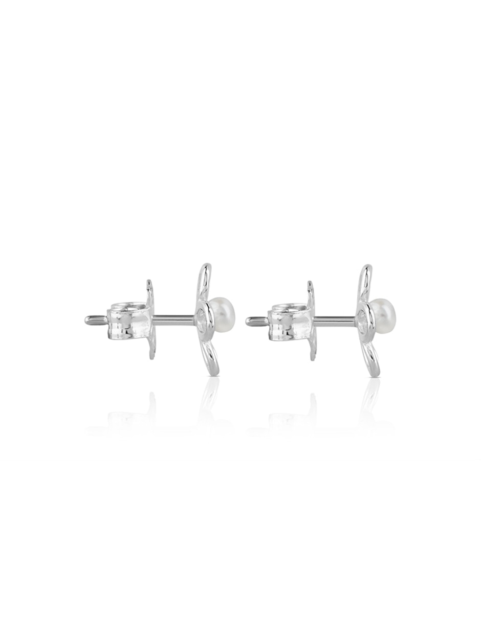 Broqueles de plata P 925 con acabado lustre perla 2