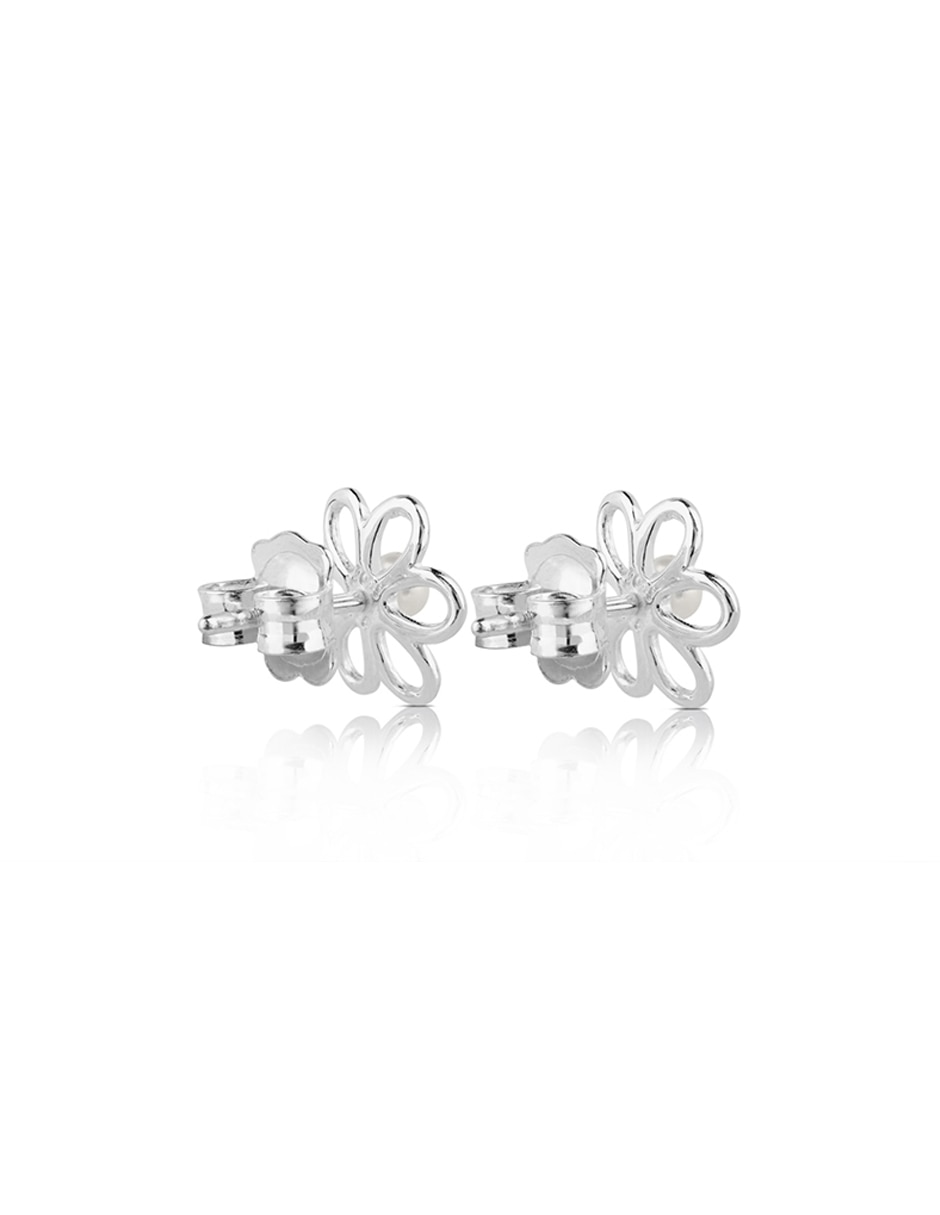 Broqueles de plata P 925 con acabado lustre perla 3