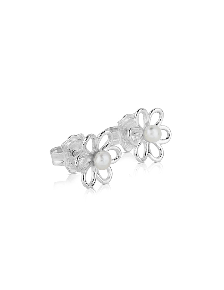 Broqueles de plata P 925 con acabado lustre perla 4
