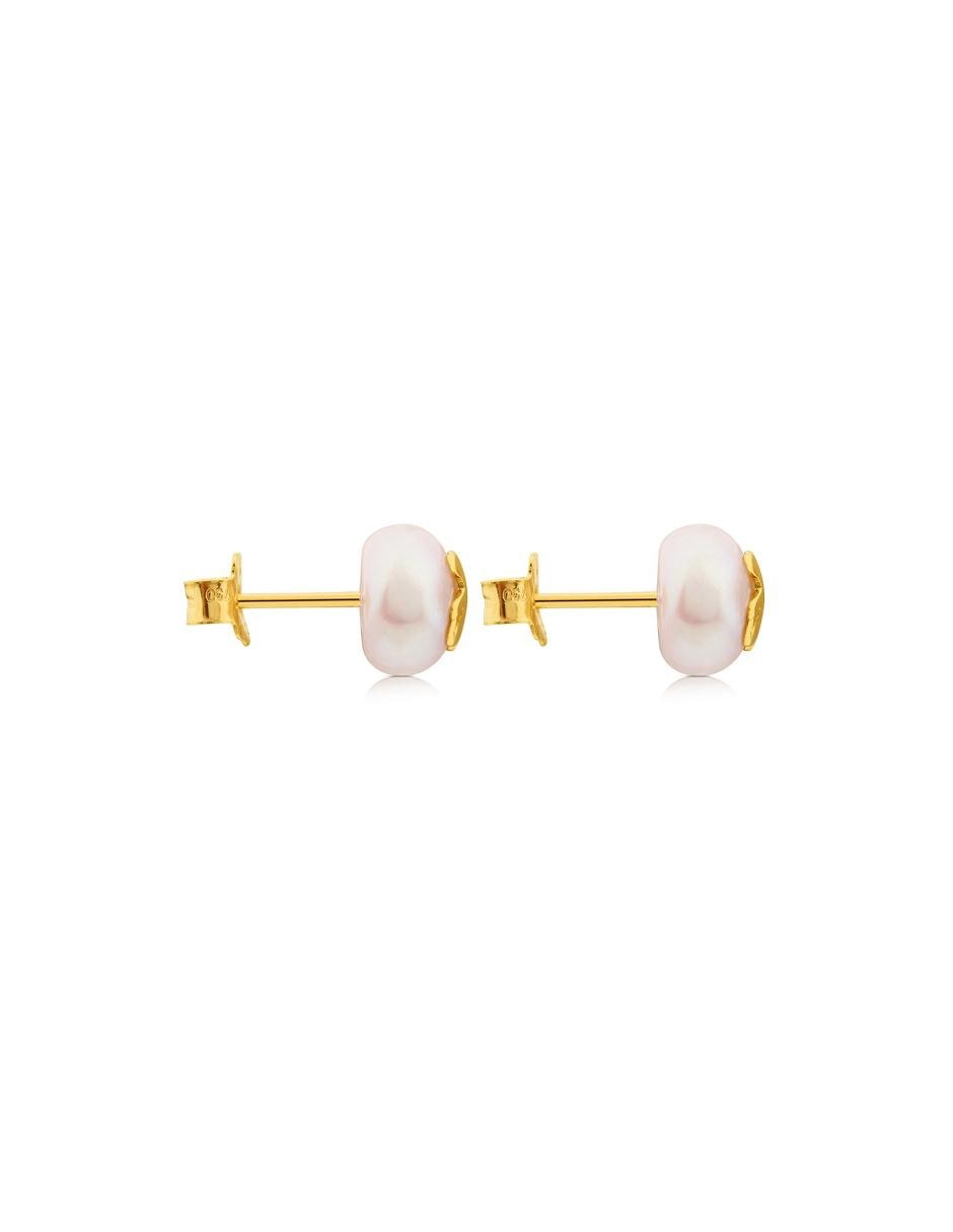 Broqueles de oro con acabado lustre perla 2