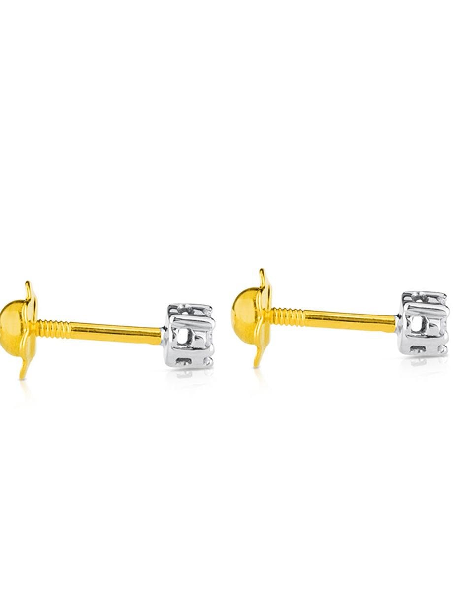 Broqueles de oro blanco con acabado brillante diamante 2