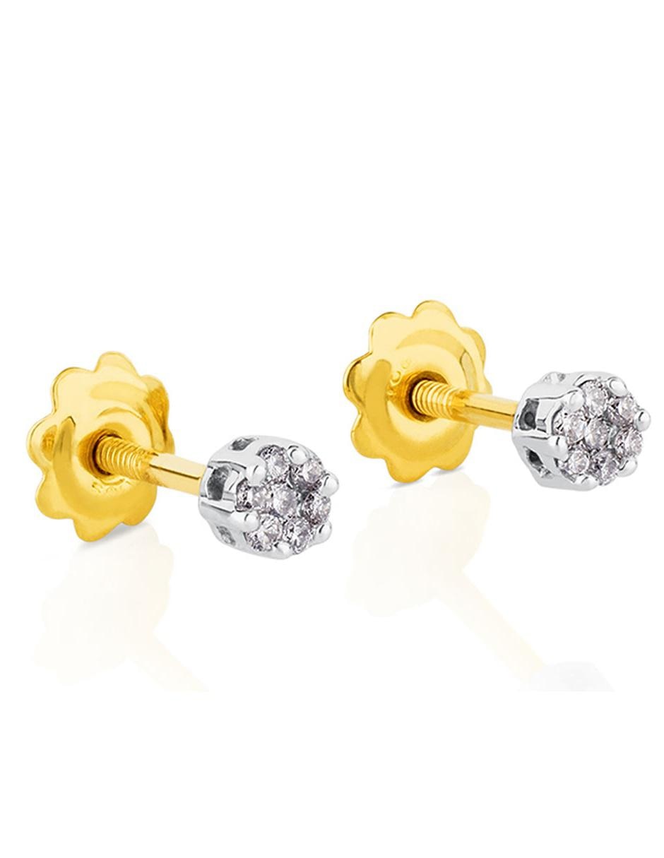 Broqueles de oro blanco con acabado brillante diamante 4