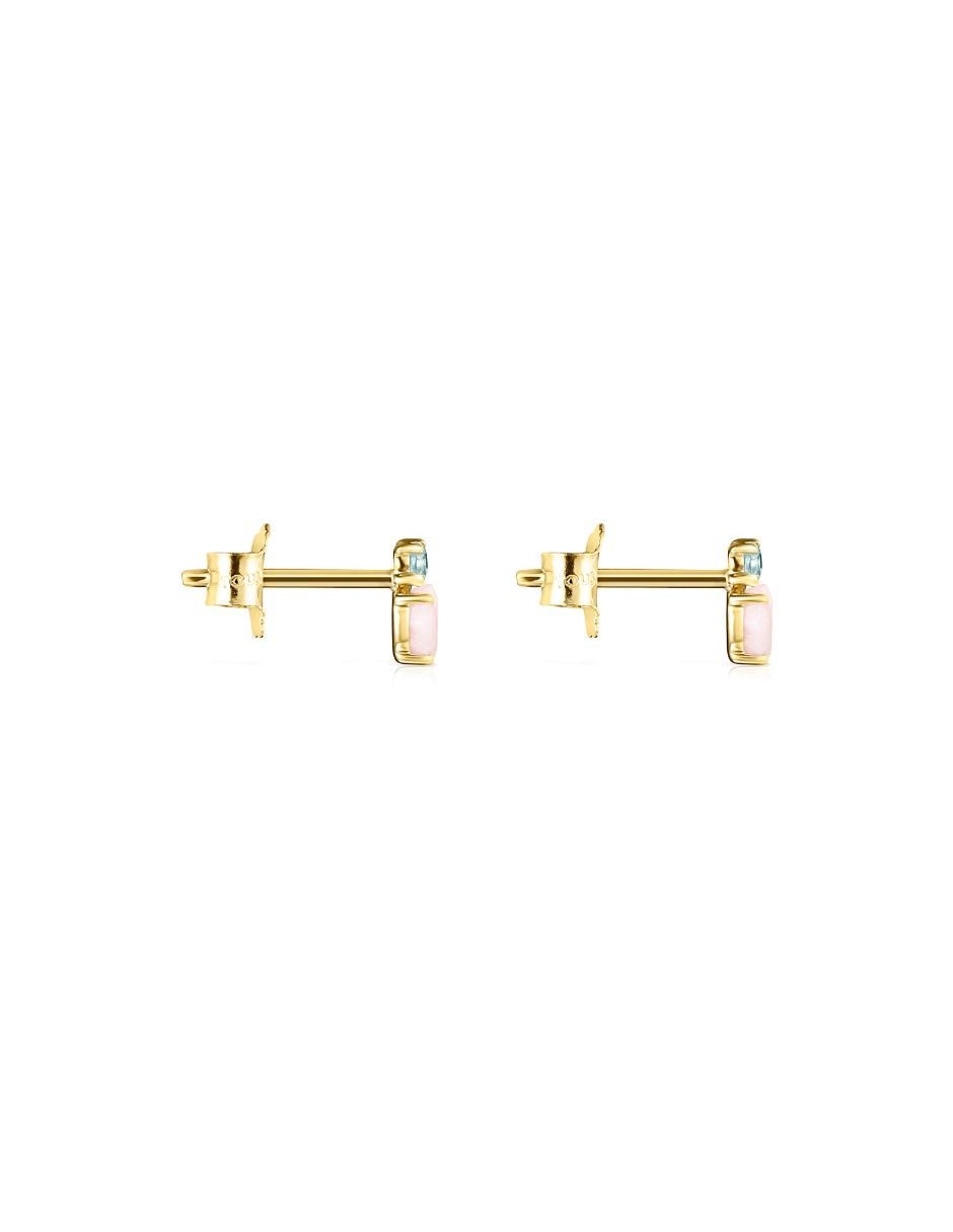 Broqueles de oro con acabado pavé topacio 2