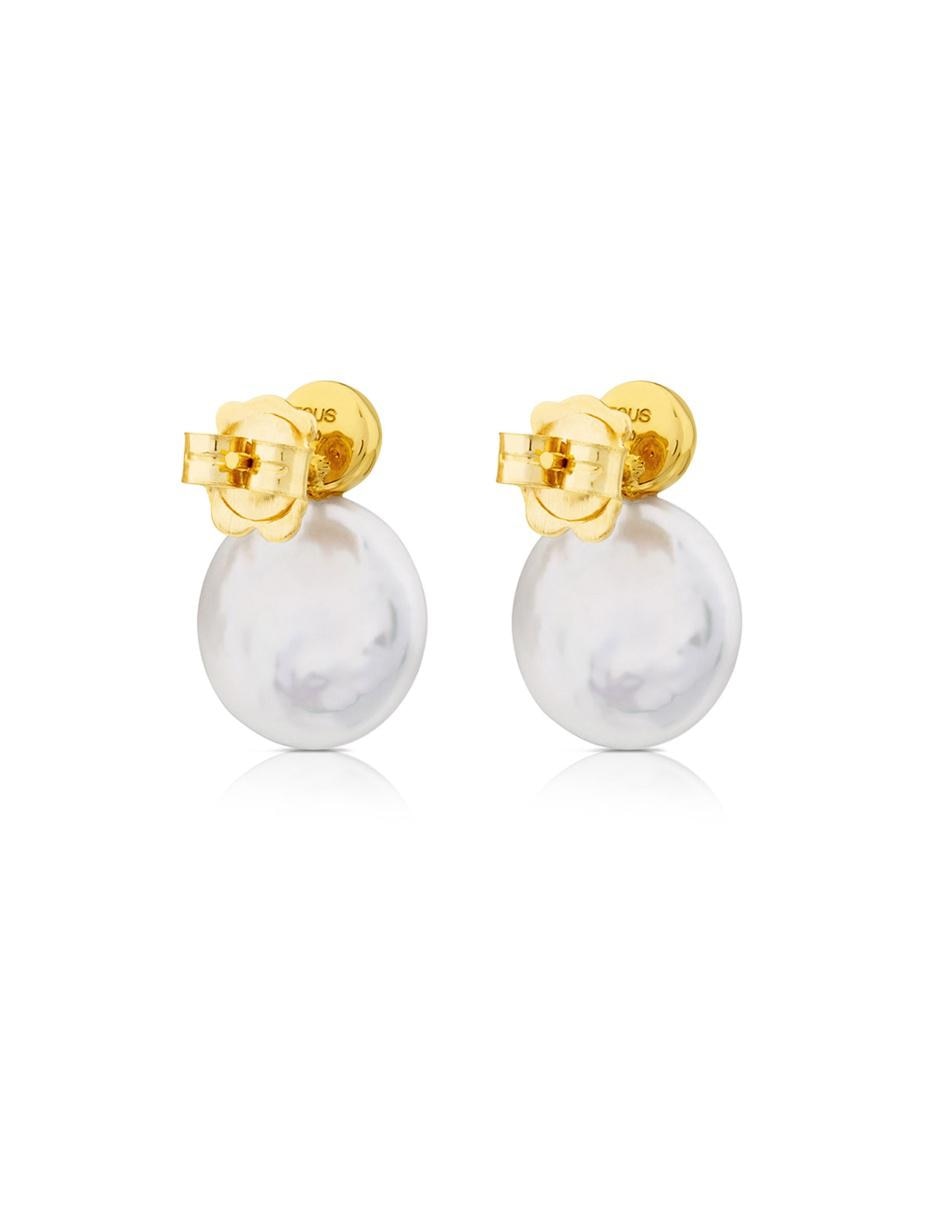Broqueles de oro con acabado lustre perla 3