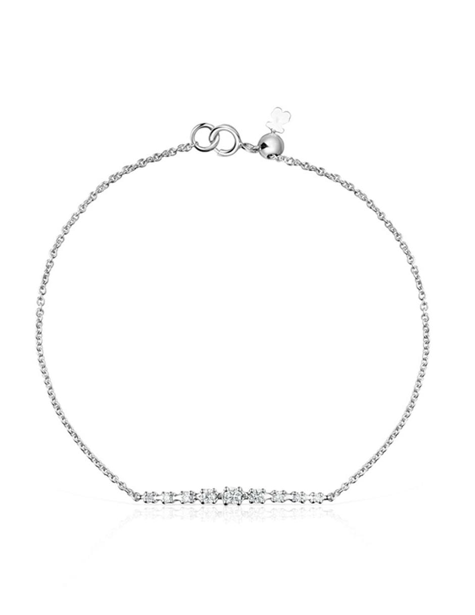 Brazalete de oro blanco con diamante 18 k 2