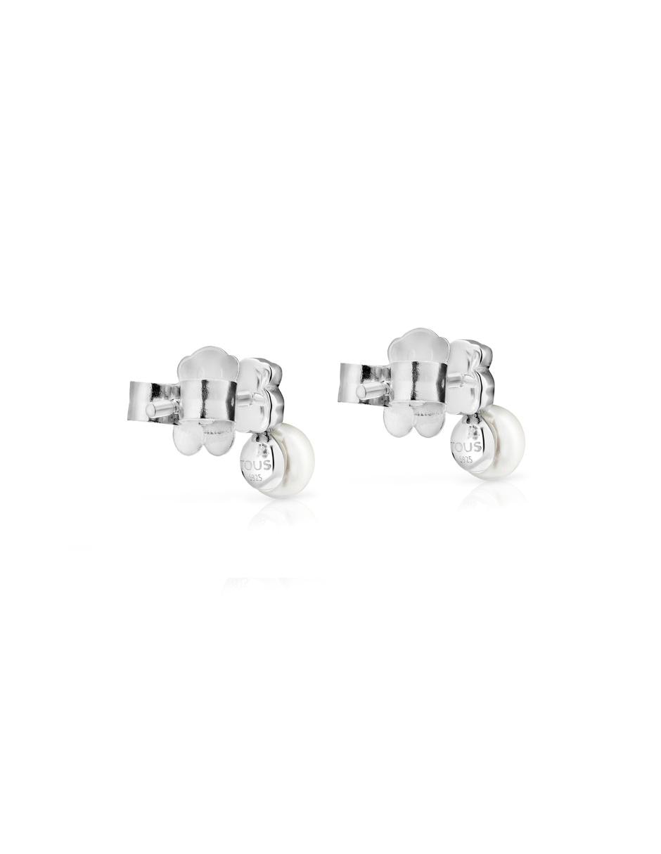 Broqueles de plata P 925 con acabado pavé amazonita 3