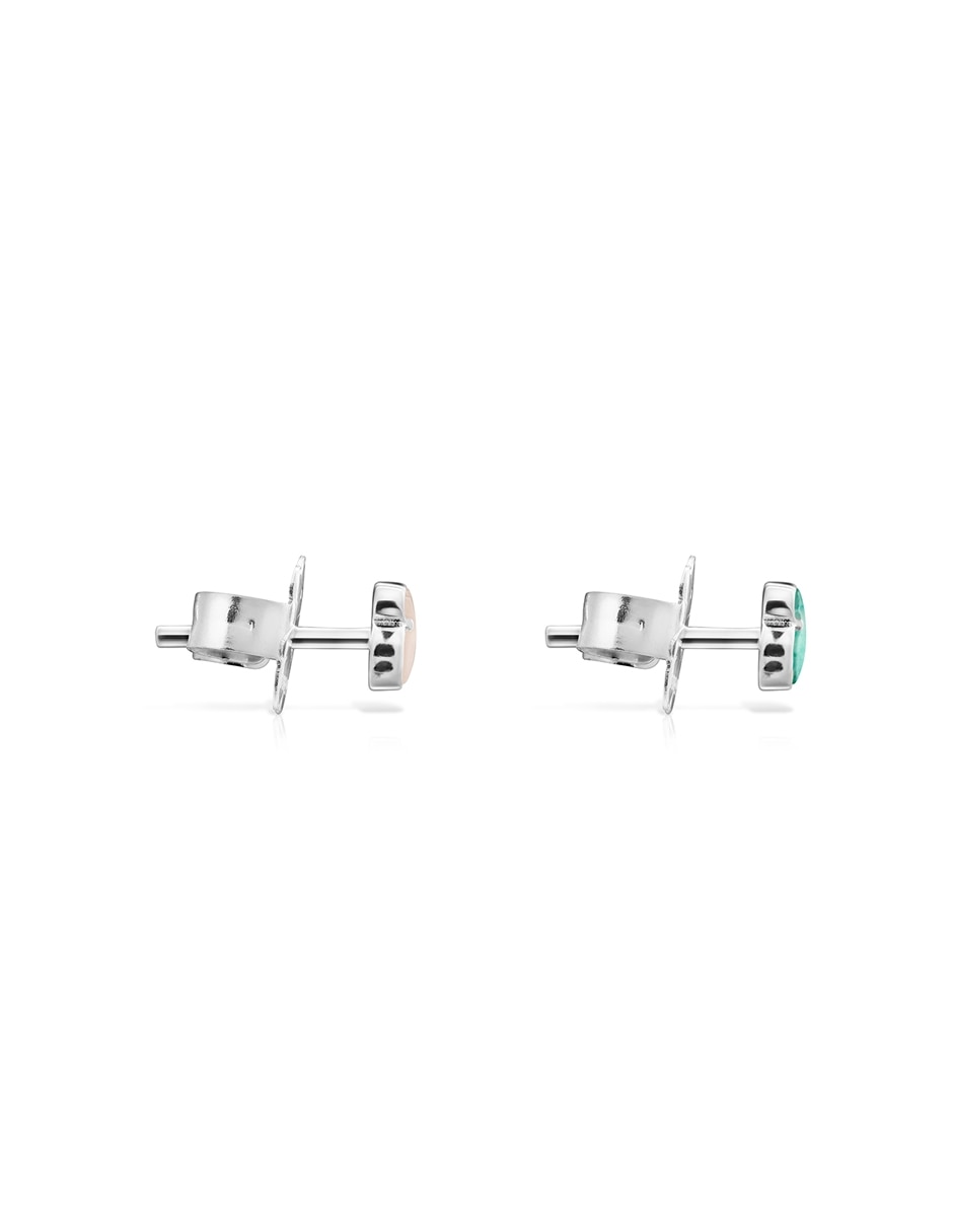Broqueles de plata P 925 con acabado lustre concha nácar 2