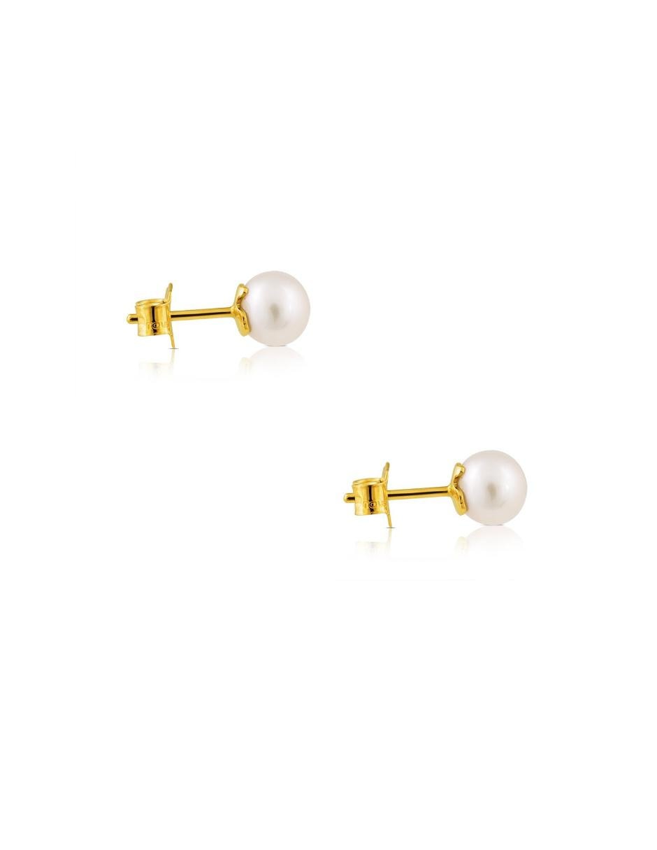 Broqueles de oro con acabado lustre perla 2