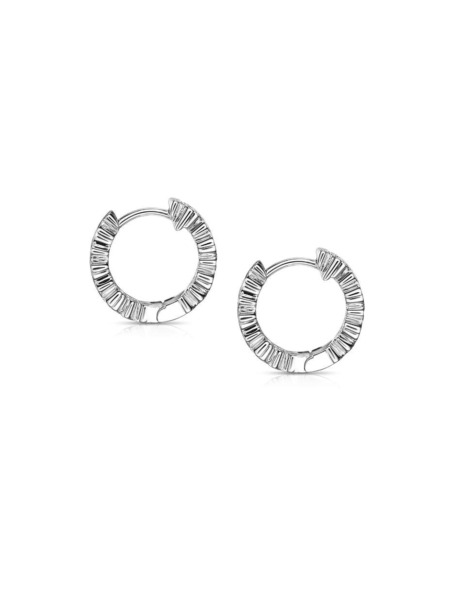 Arracadas de oro blanco con acabado pavé diamante 2