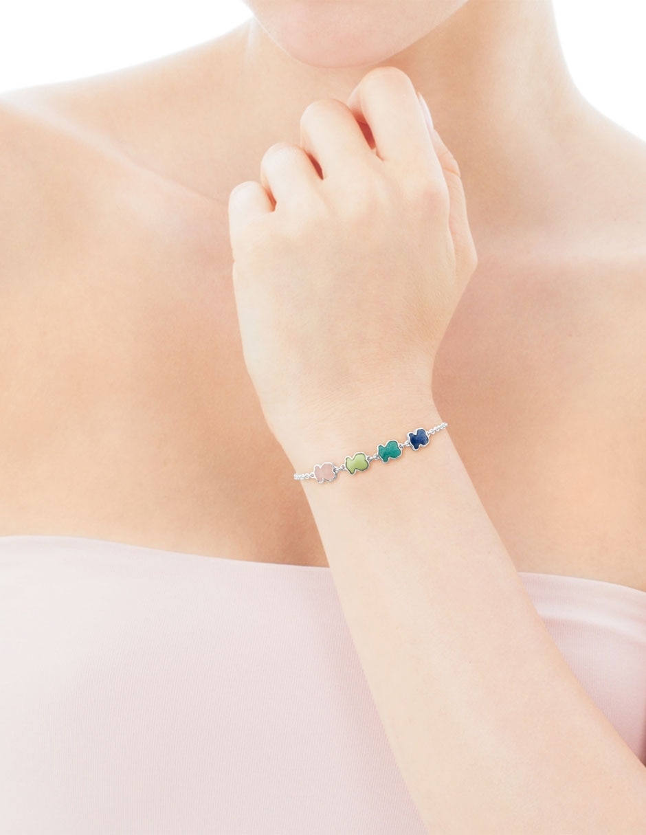 Brazalete de plata P 925 New Color con acabado liso 4