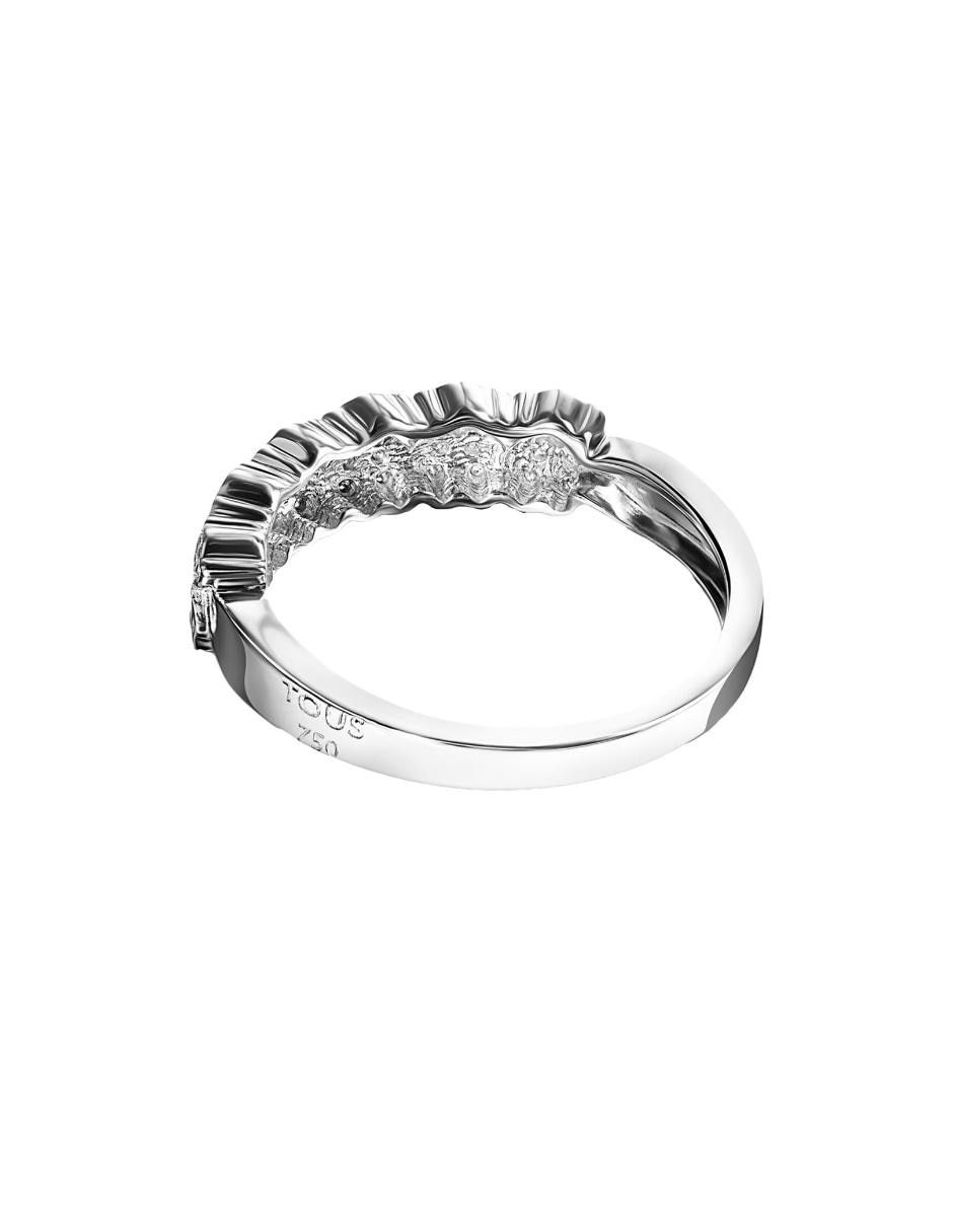 Anillo de oso Puppies 18 k de oro blanco diamante brillante 5