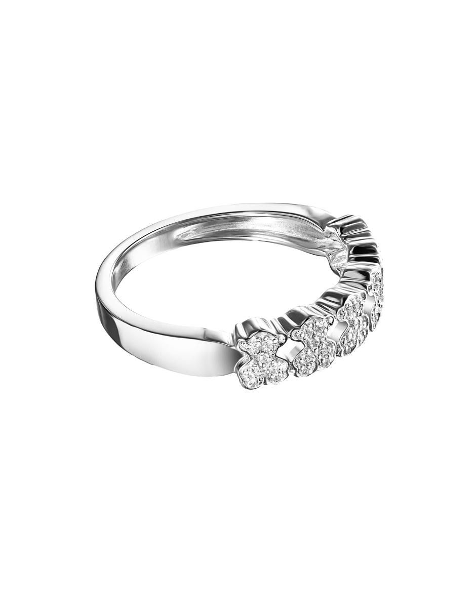 Anillo de oso Puppies 18 k de oro blanco diamante brillante 6