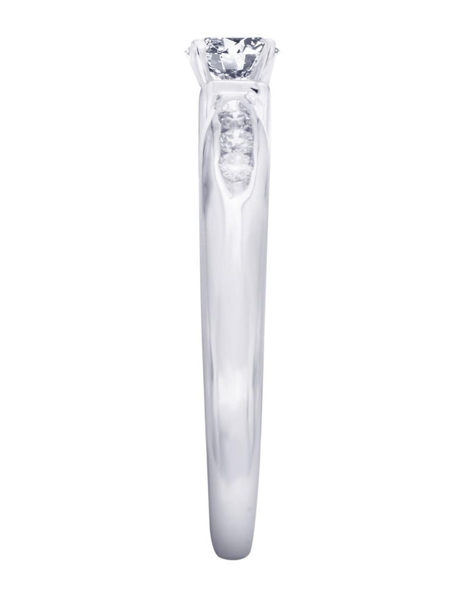 Solitario de oro blanco 14 k Fedelta diamante 5