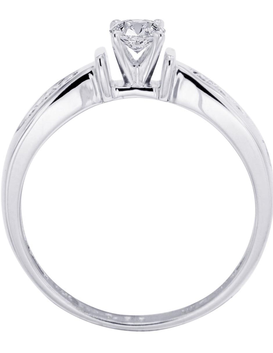 Solitario de oro blanco 14 k Fedelta diamante 6