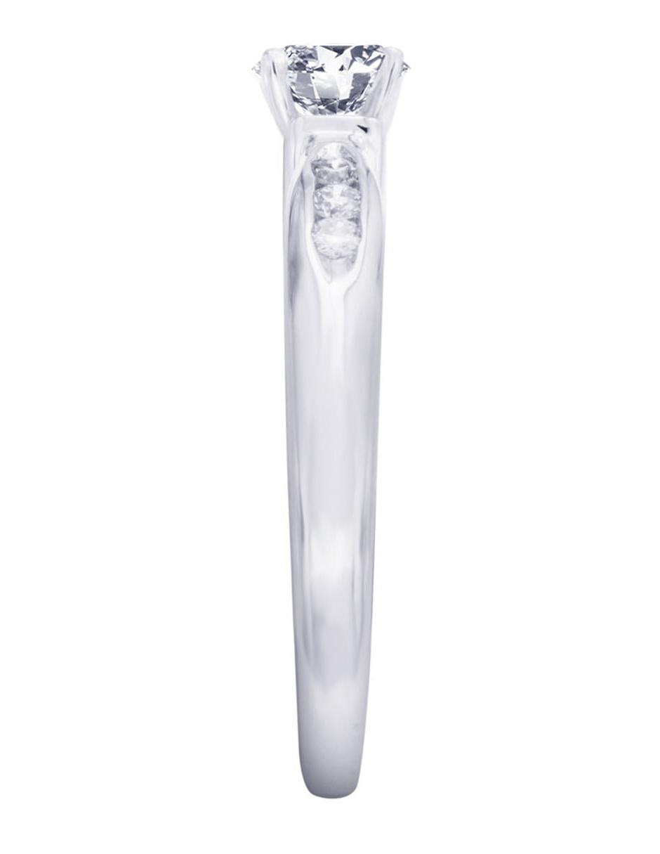 Solitario de oro blanco 14 k Fedelta diamante 6