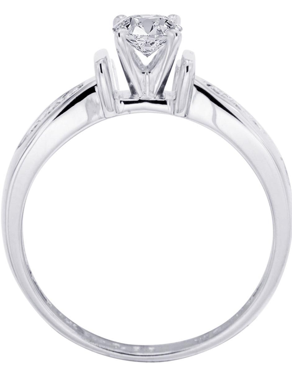 Solitario de oro blanco 14 k Fedelta diamante 7