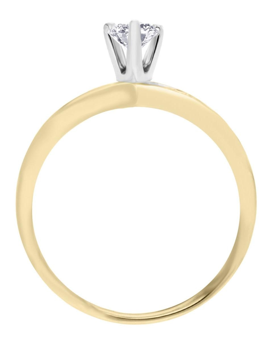 Solitario de oro 14 k Union diamante 12