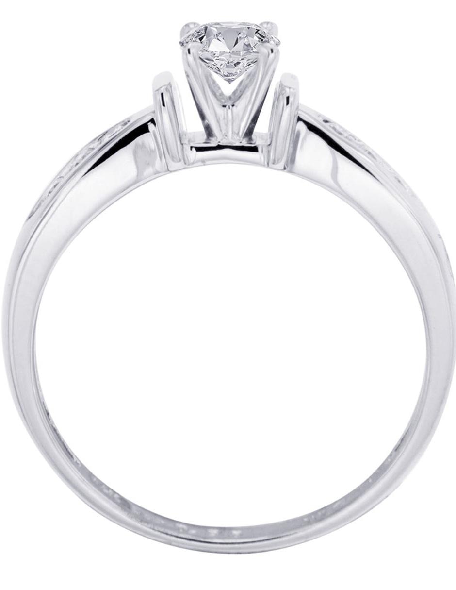 Solitario de oro blanco 14 k Fedelta diamante 7