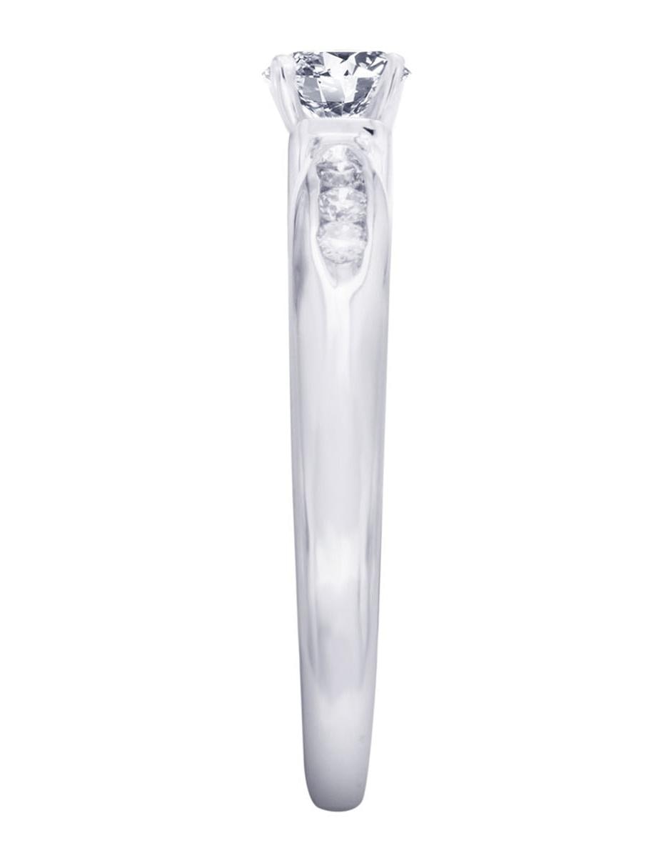 Solitario de oro blanco 14 k Fedelta diamante 10