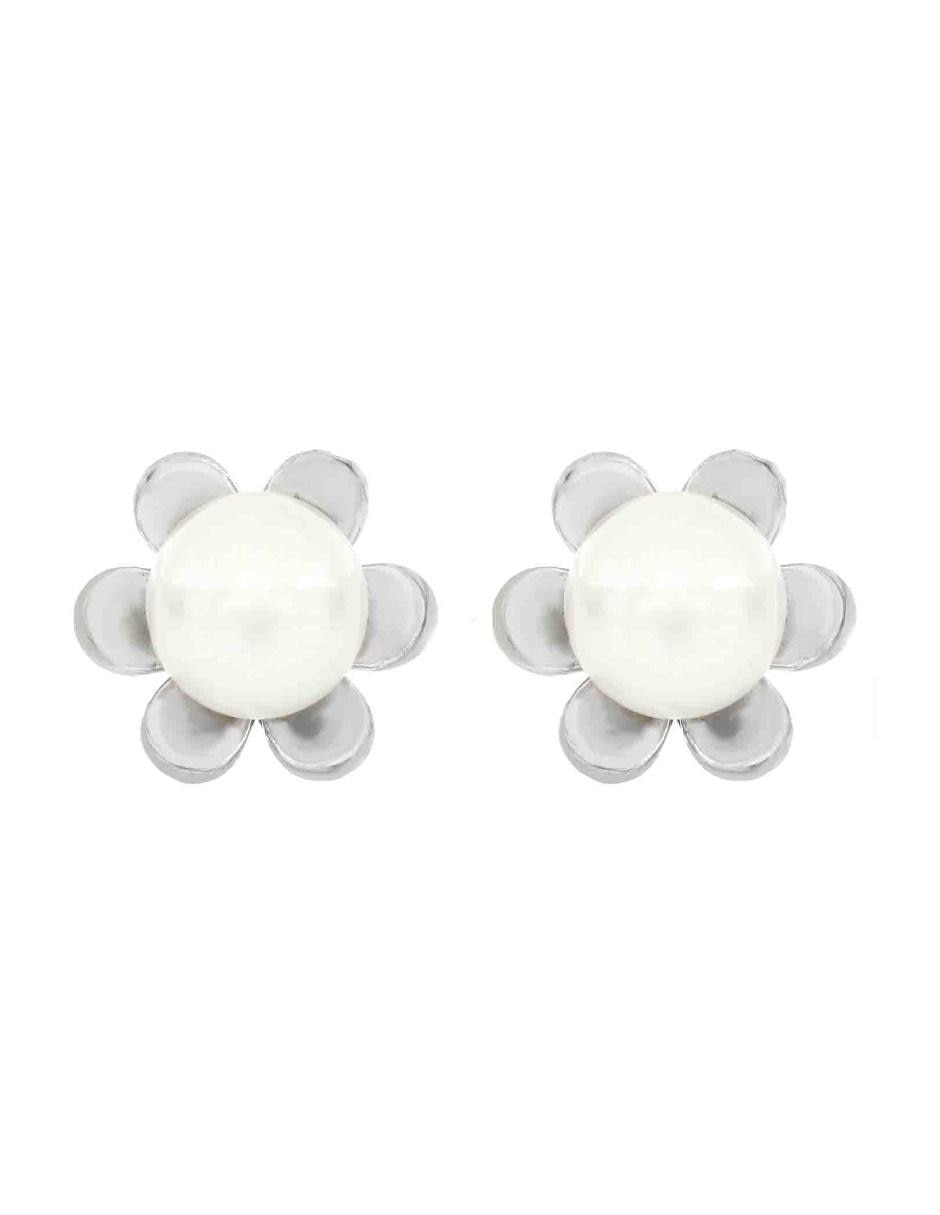 Broqueles de plata P 925 con acabado lustre perla Broqueles de plata P 925 con acabado lustre perla