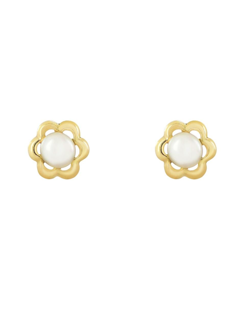 Broqueles de flor de oro zirconia 4